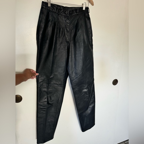 Arlando Vintage Black Leather Pants - Picture 1 of 10